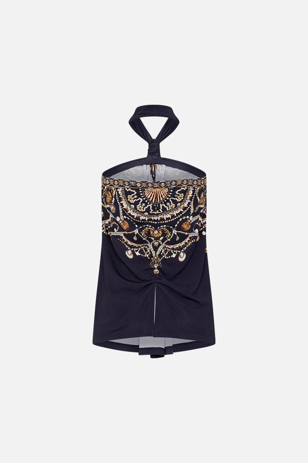 DRAPED JERSEY HALTER TOP