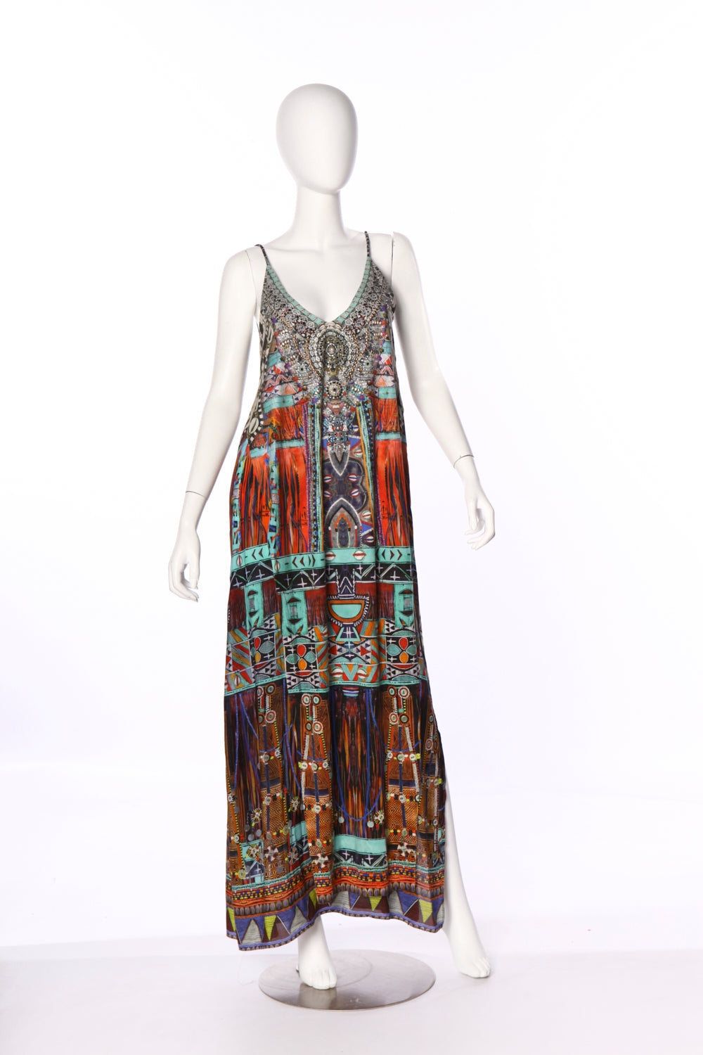 OVERLAY VNECK LONG DRESS