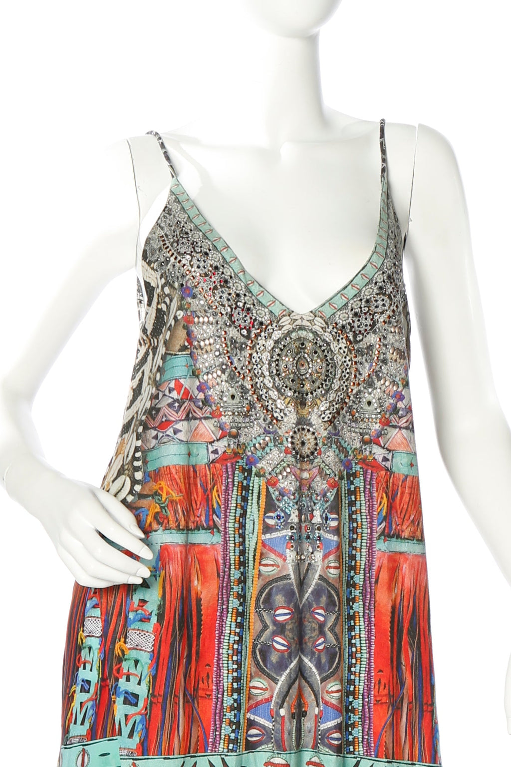 OVERLAY VNECK LONG DRESS