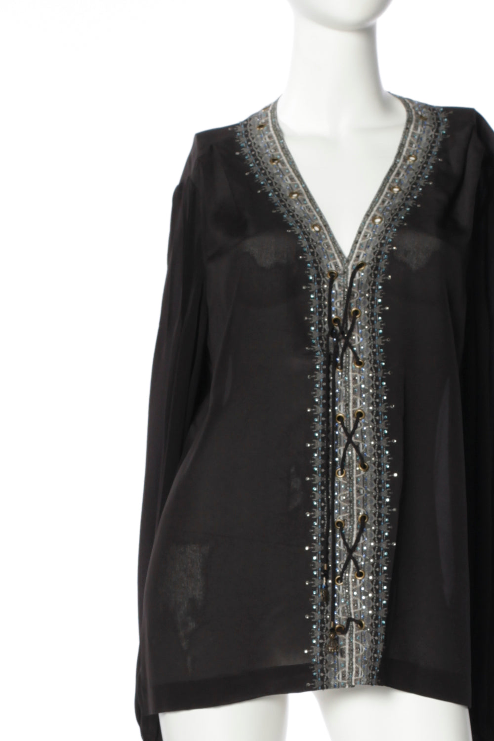 PEASANT BLOUSE WITH FRONT LACING