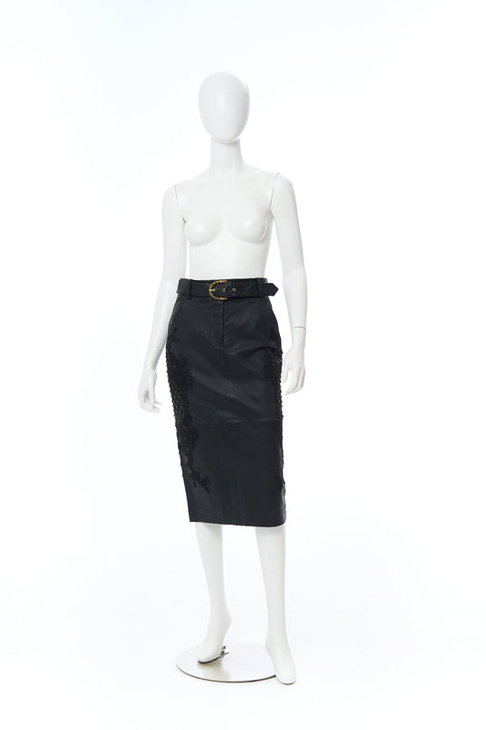 MIDI LEATHER SKIRT