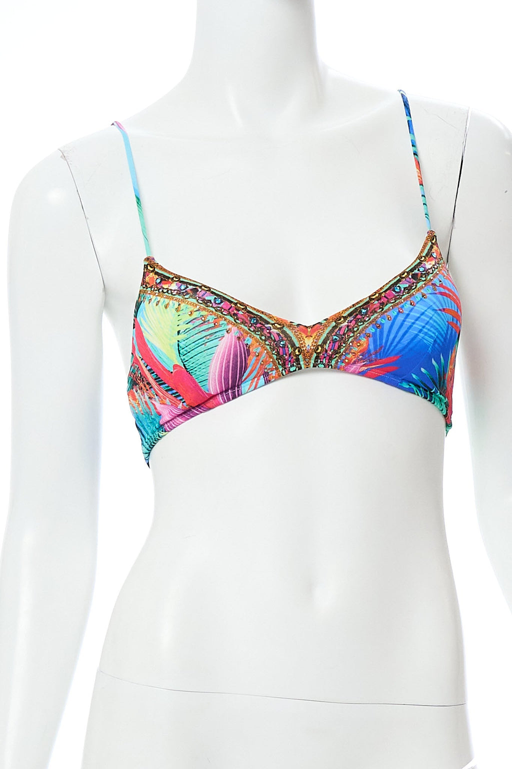 V NECK RUCHED BACK CROP TOP