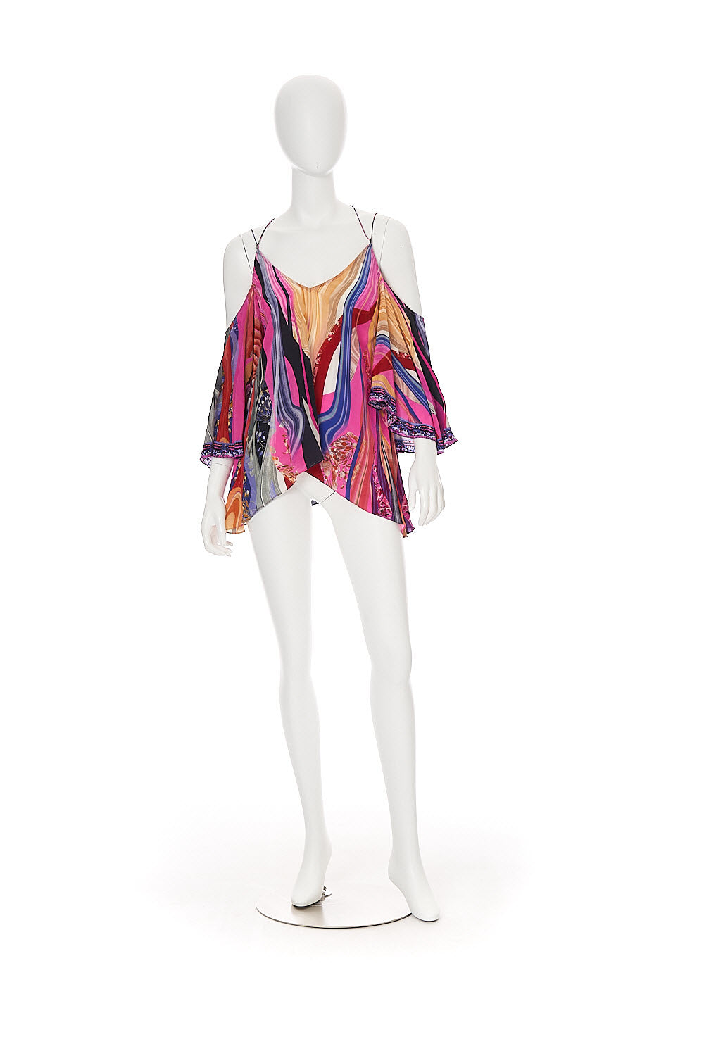 DROP SHOULDER STRAPPY BLOUSE