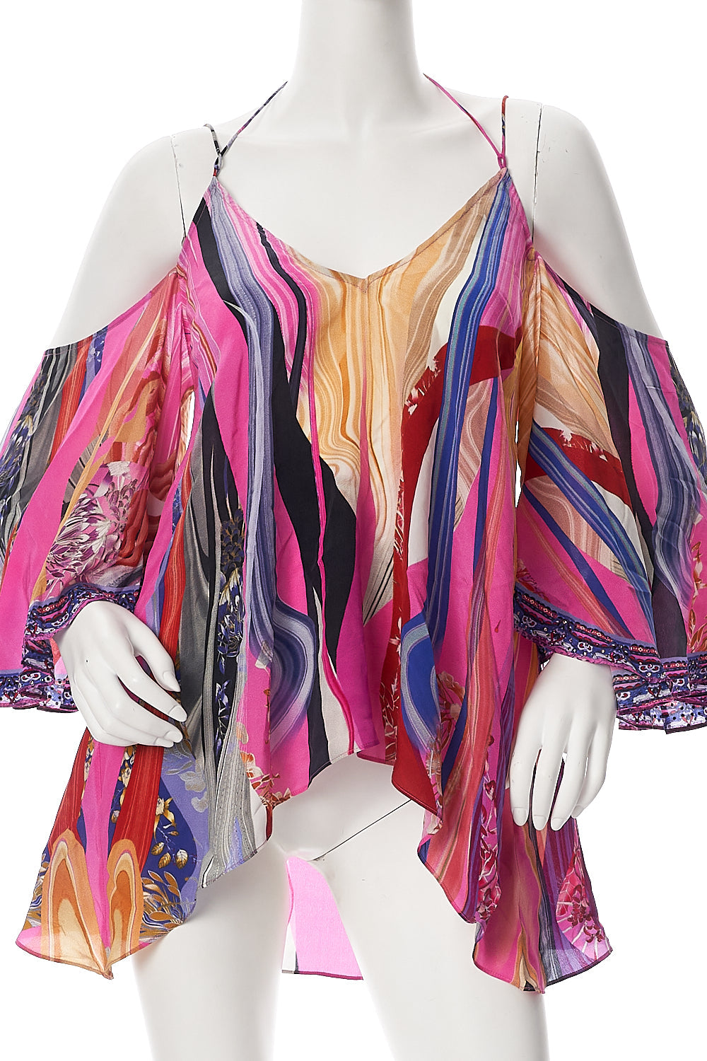 DROP SHOULDER STRAPPY BLOUSE