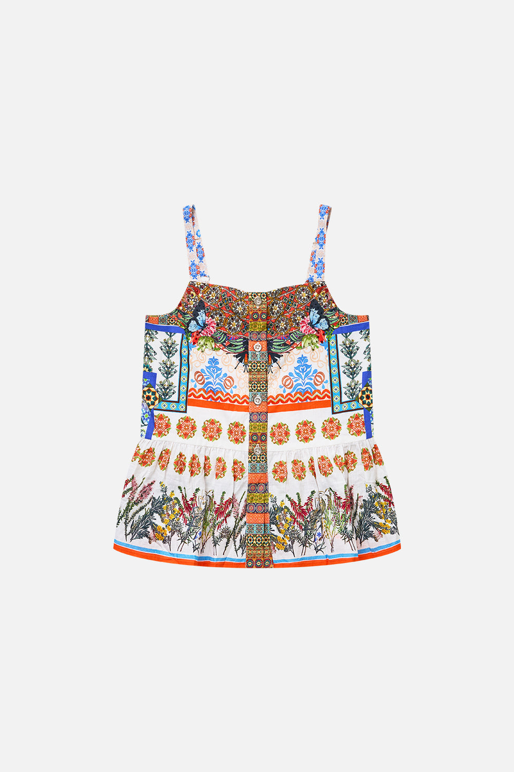 KIDS' BUTTON FRONT FLARED TOP