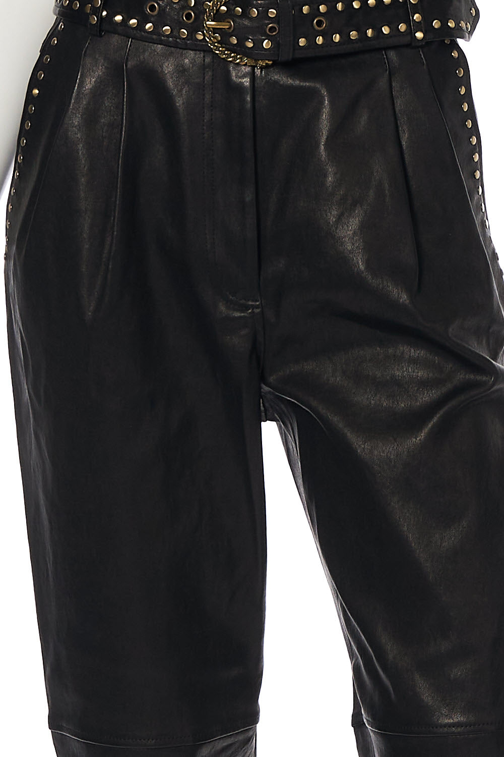 BELTED TROUSER WITH DRAPED SIDE