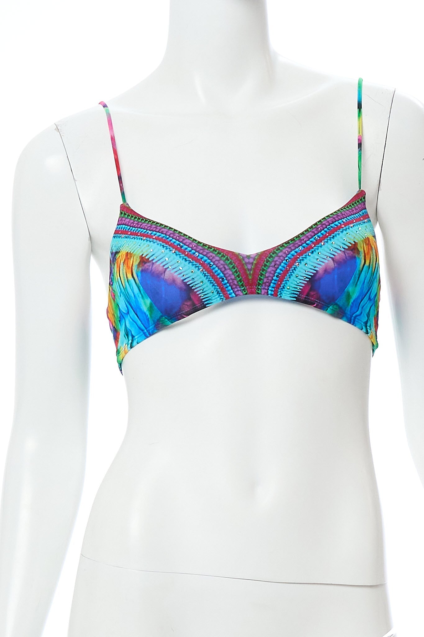 V NECK RUCHED BACK CROP TOP