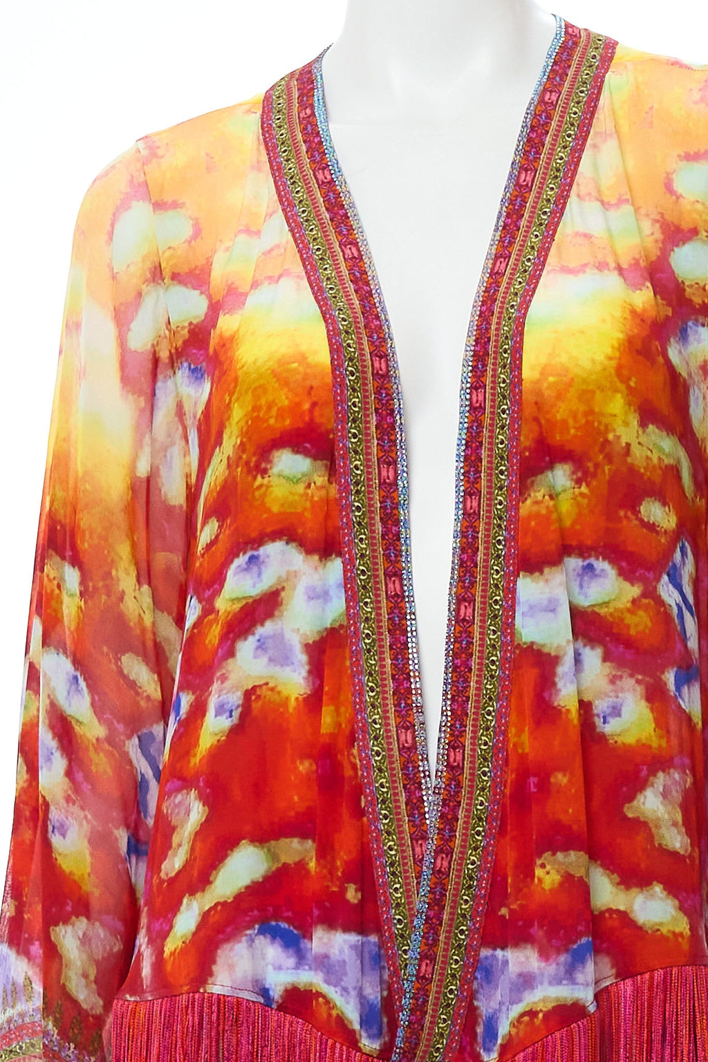 ROBE WITH DOUBLE LAYERED HEM