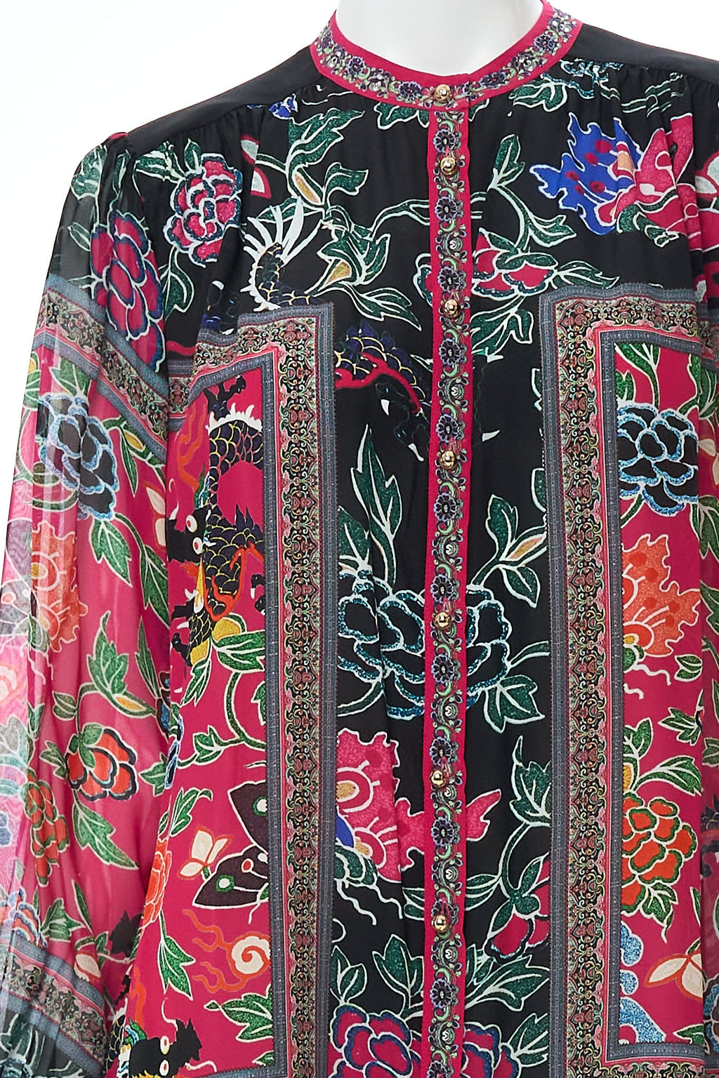 BLOUSON SLEEVE BLOUSE WITH YOKE