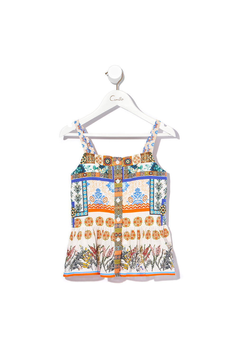 KIDS' BUTTON FRONT FLARED TOP