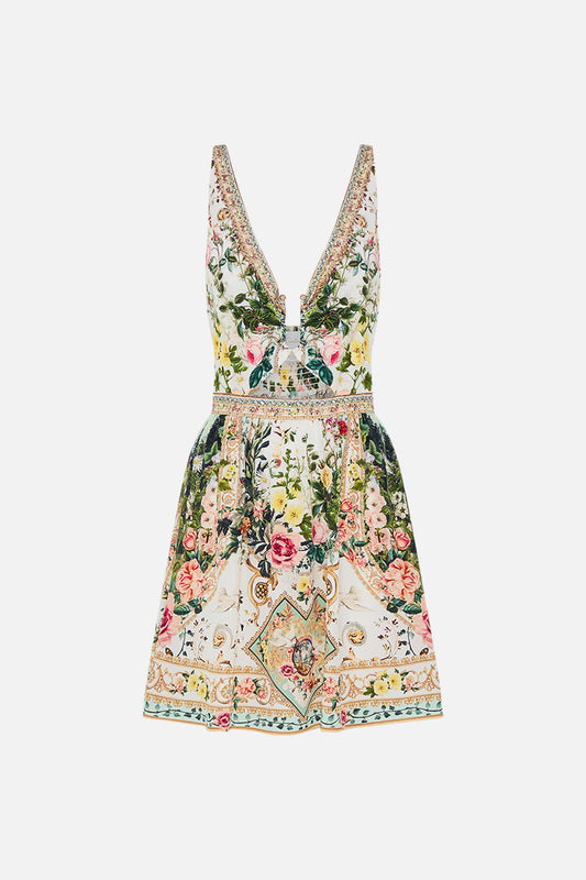 SHORT V NECK CUTOUT DRESS