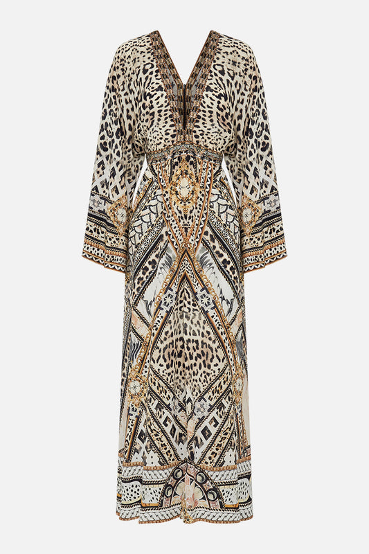 GATHERED KIMONO DRESS