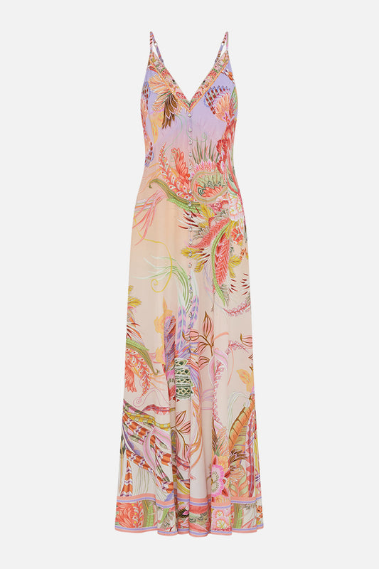 BUTTON FRONT STRAPPY DRESS