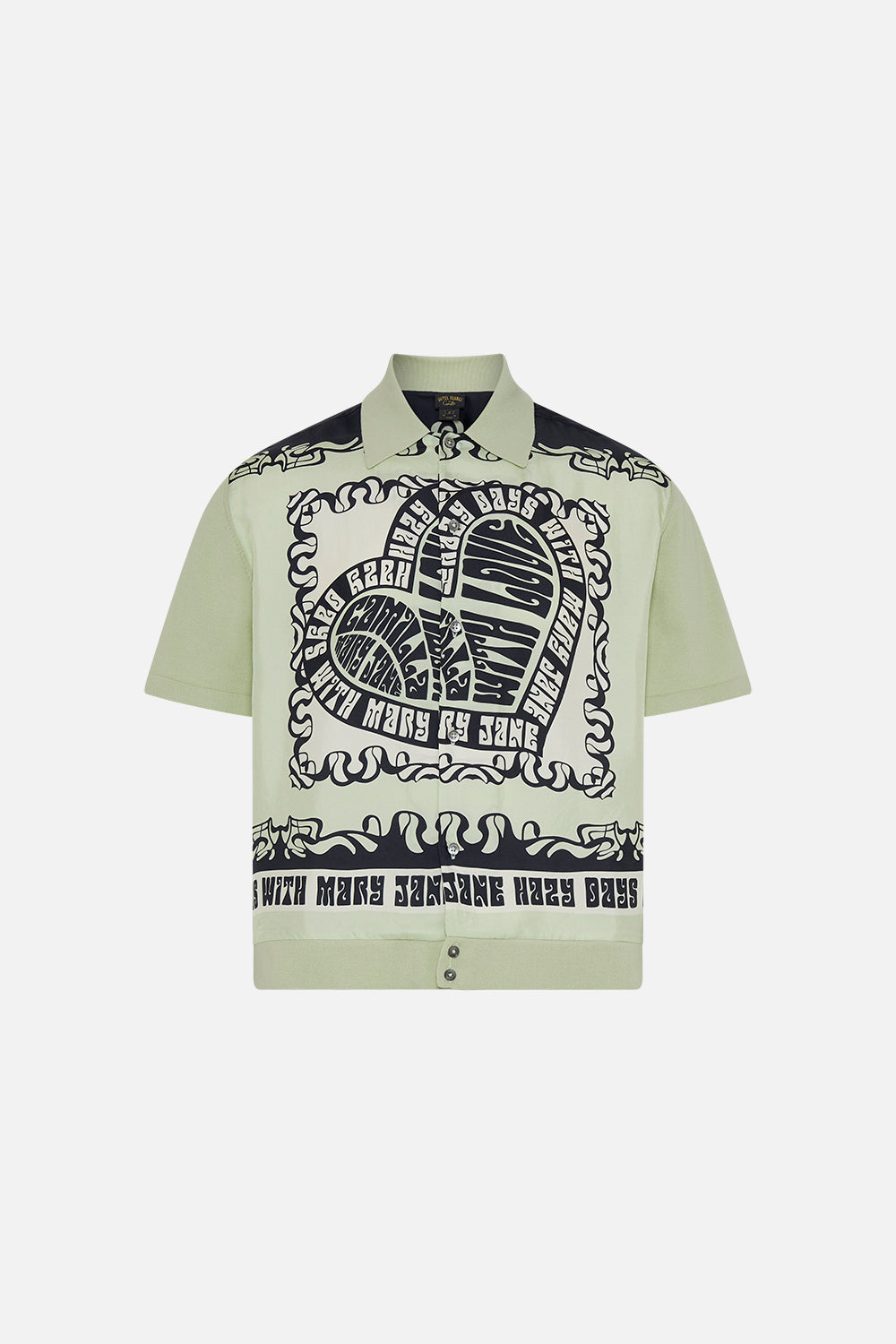 SHORT SLEEVE SILK SHIRT WITH KNIT SLEEVE