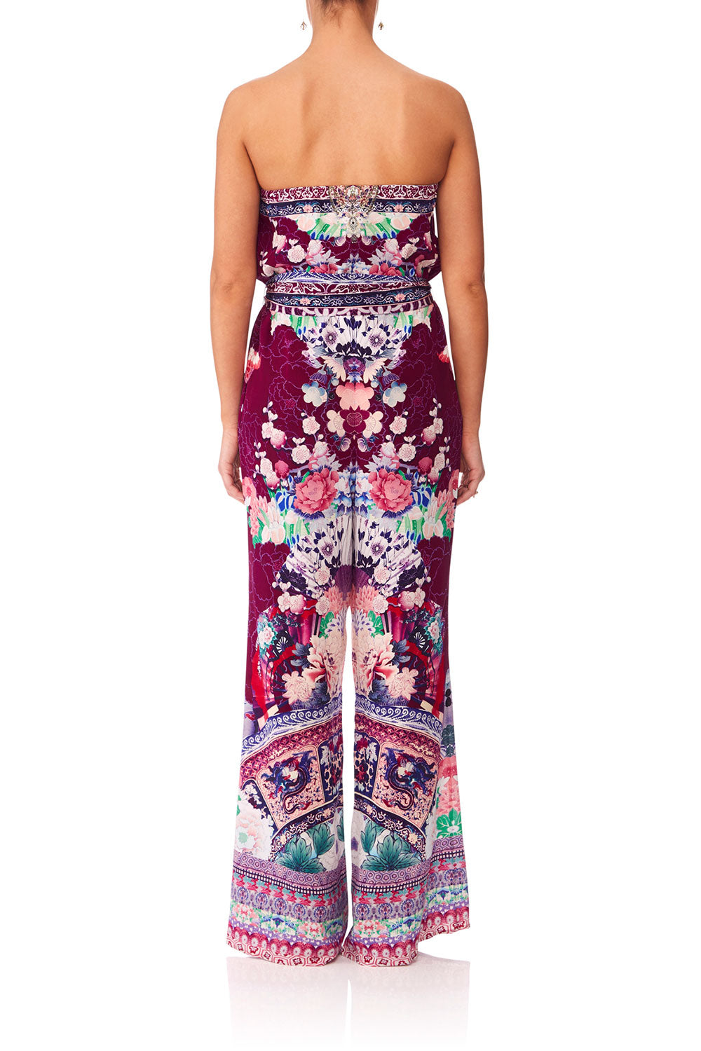 TIE WAIST STRAPLESS JUMPSUIT