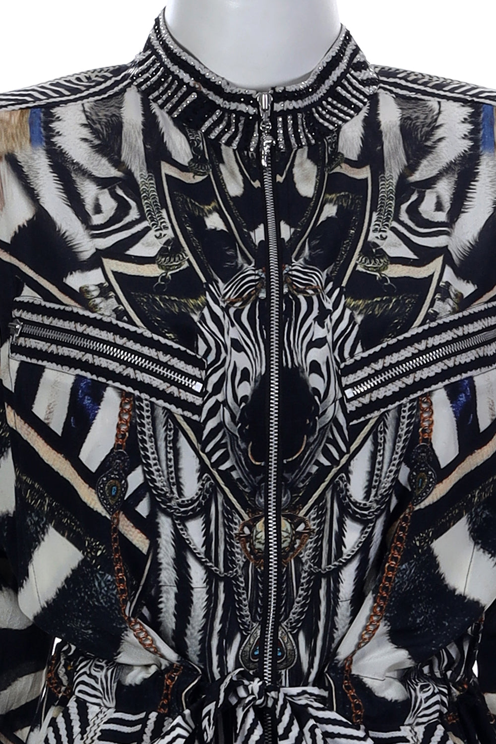 DRAWSTRING ZIP JUMPSUIT