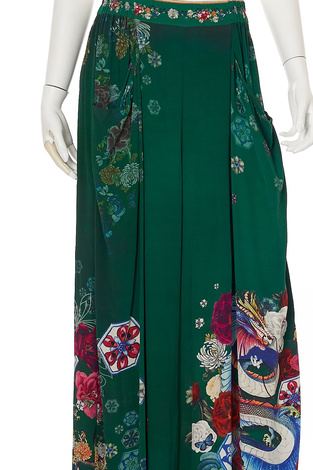 WIDE LEG PANT WITH GATHERED POCKETS