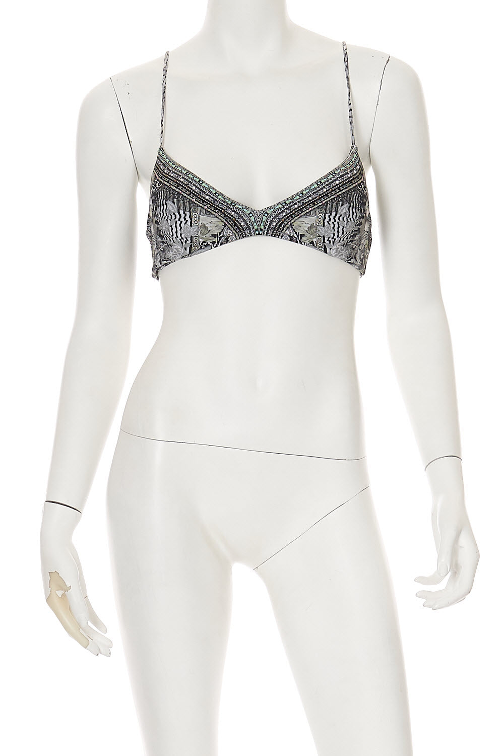 V NECK RUCHED BACK CROP TOP