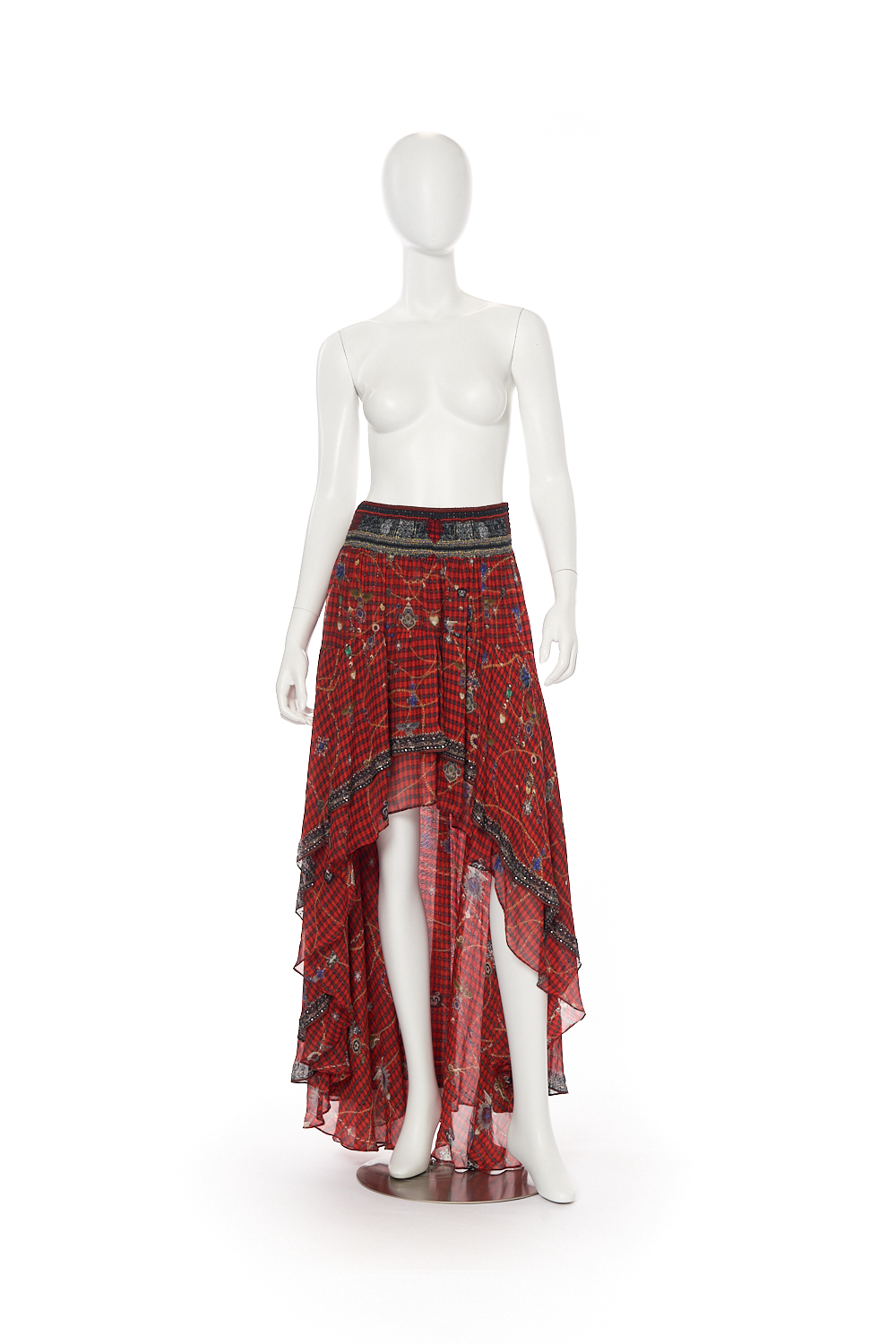 SKIRT WITH DOUBLE LAYER HEM