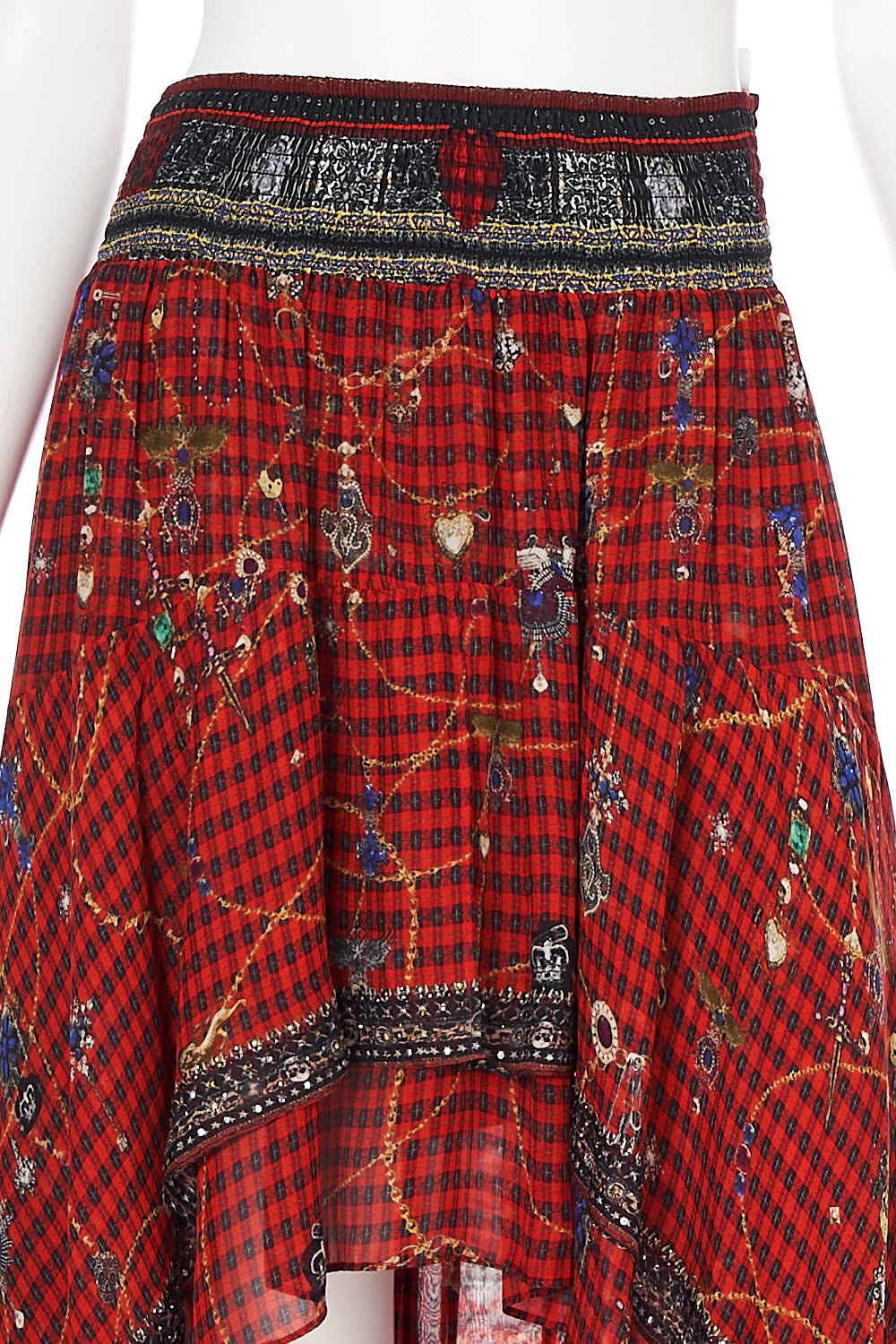 SKIRT WITH DOUBLE LAYER HEM