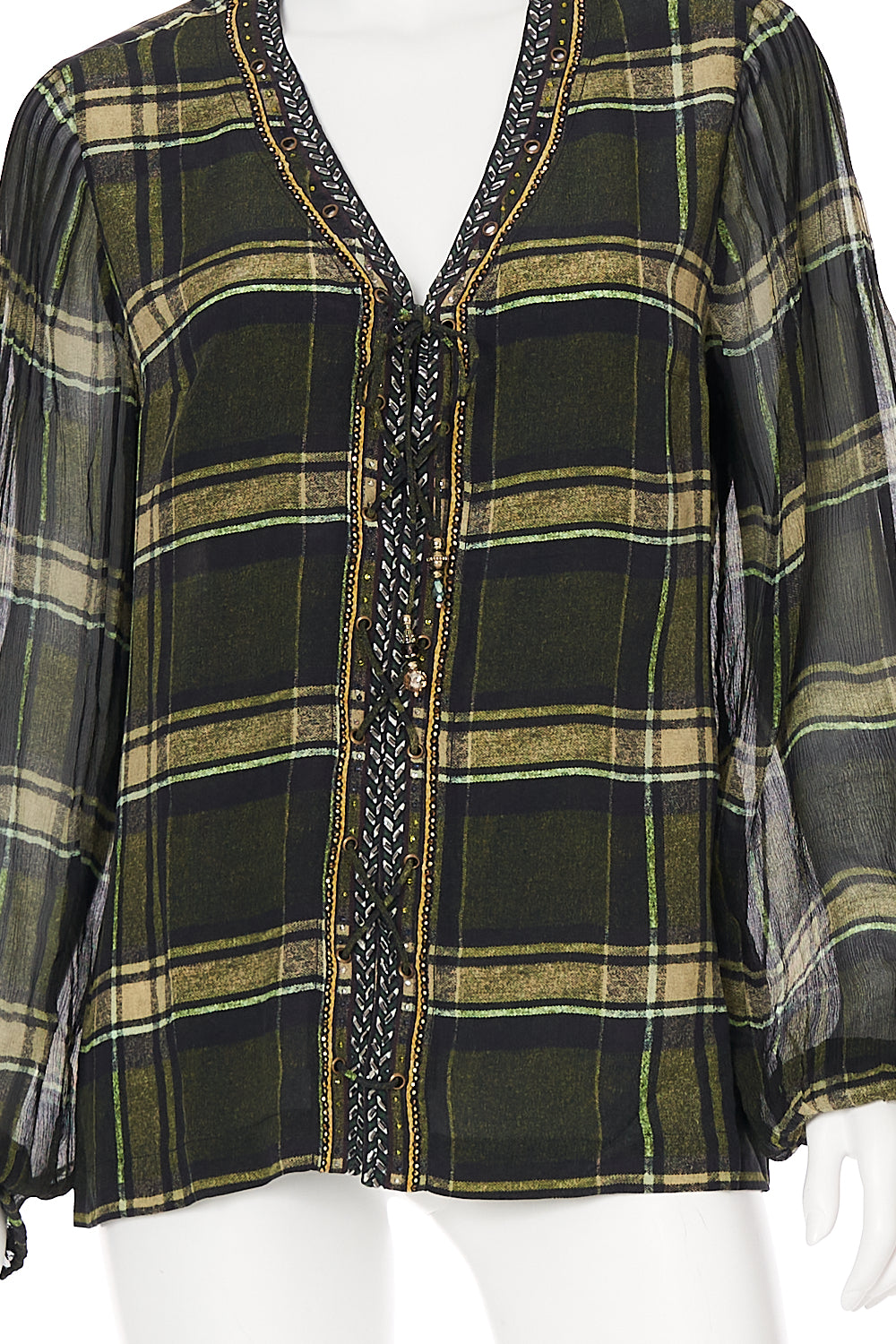 PEASANT BLOUSE WITH FRONT LACING