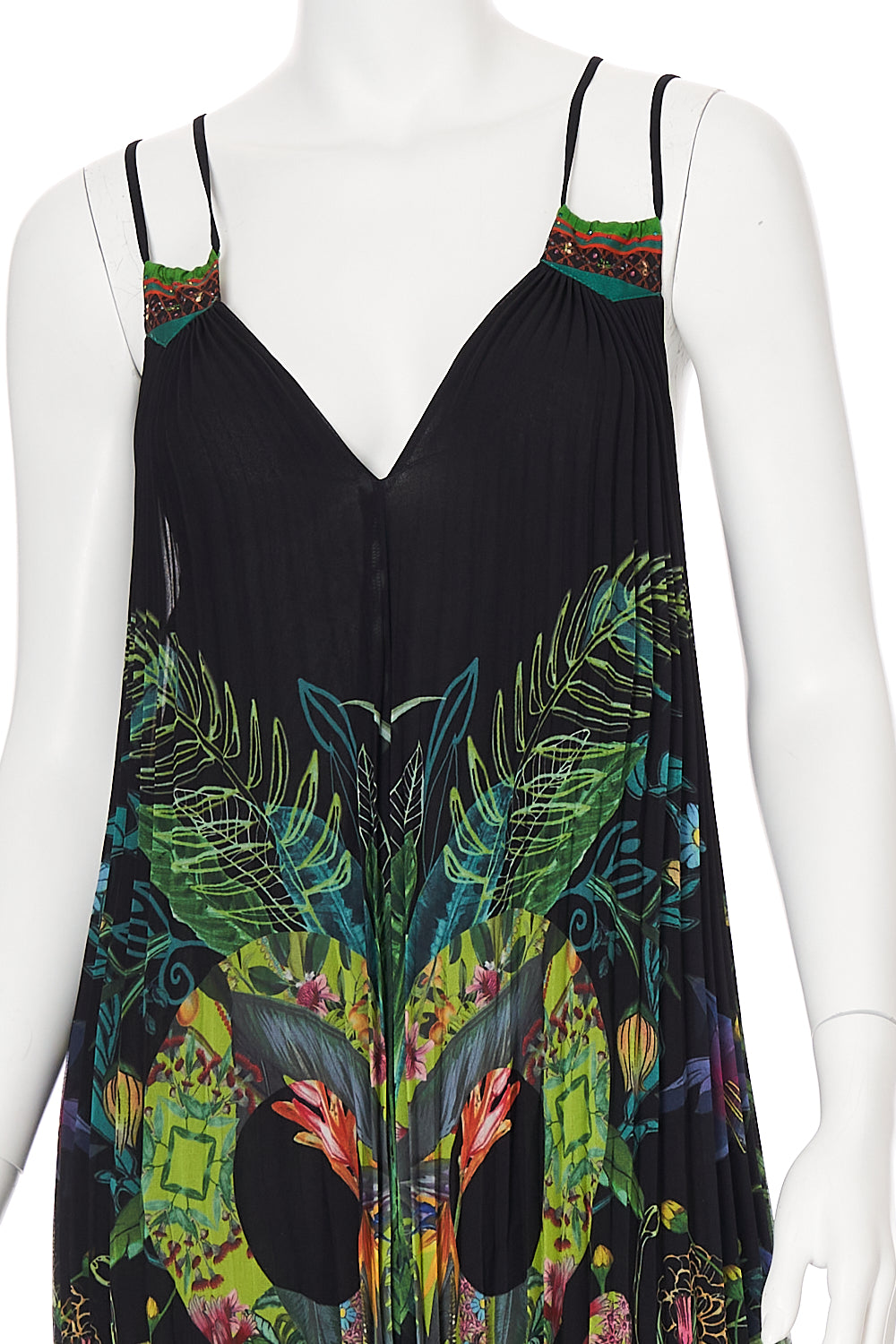 PLEATED MAXI DRESS WITH YOKE