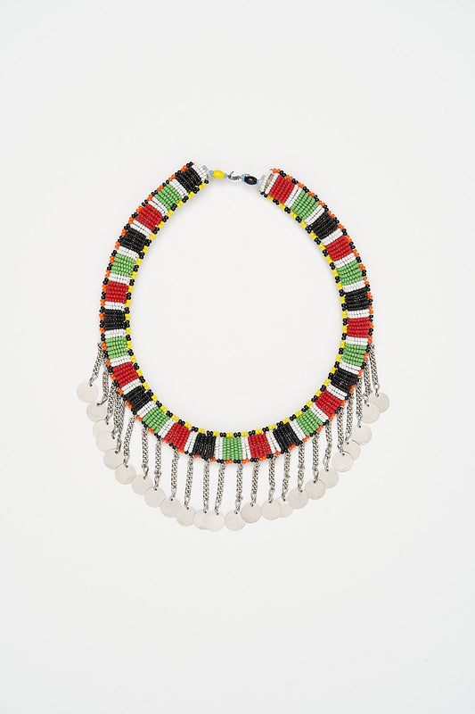 SMALL MULTICOLOUR BEADED NECKLACE