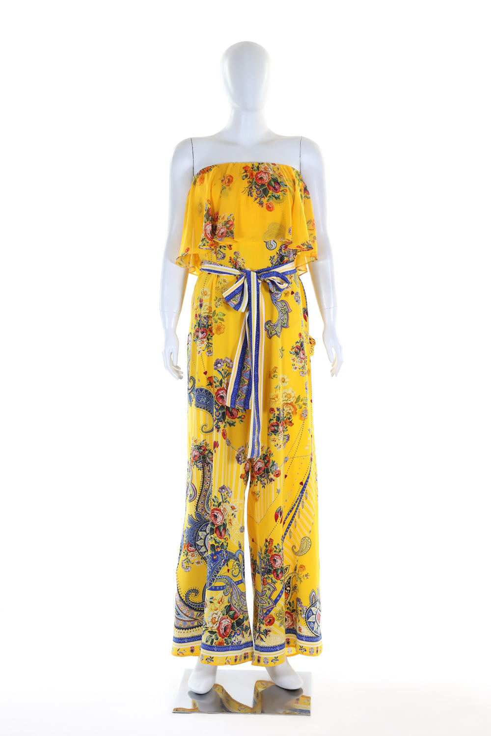 STRAPLESS JUMPSUIT WITH FRILL