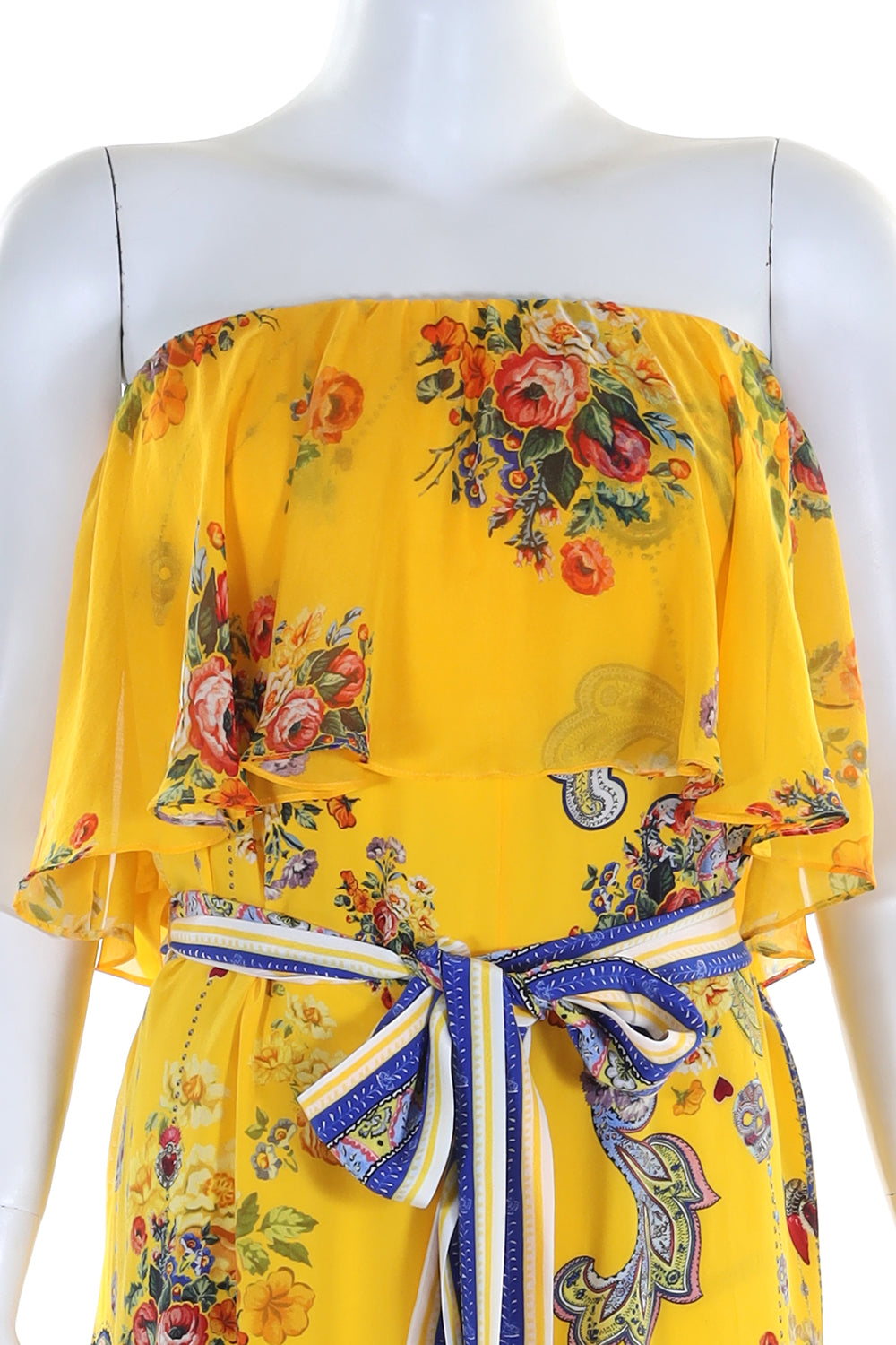 STRAPLESS JUMPSUIT WITH FRILL