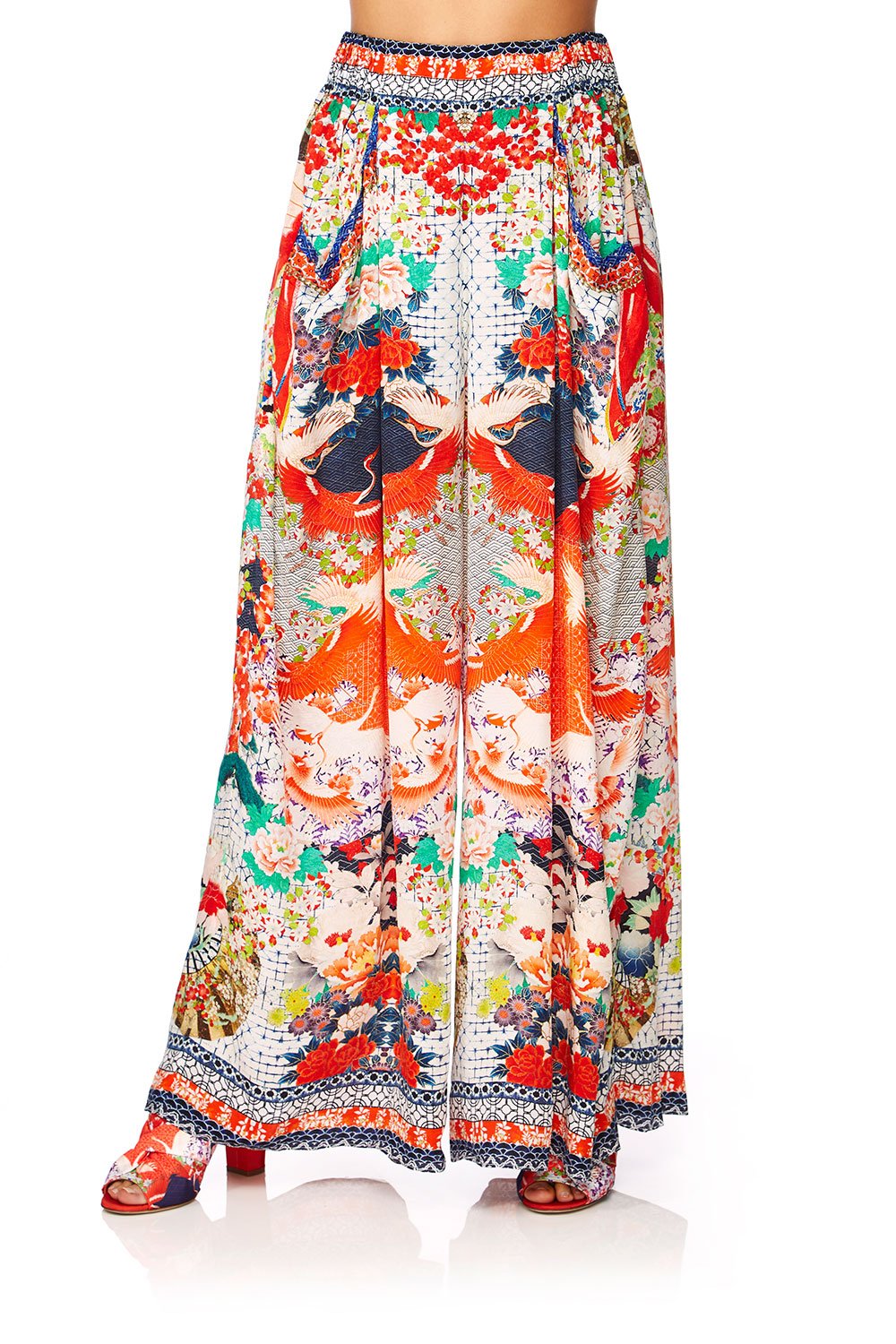 WIDE LEG PANT WITH GATHERED POCKETS