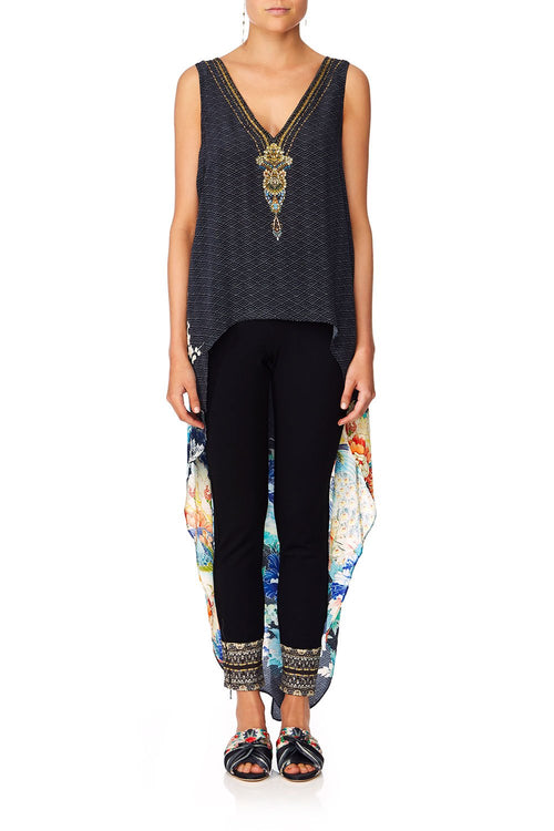 HIGH LOW CROSS BACK TOP