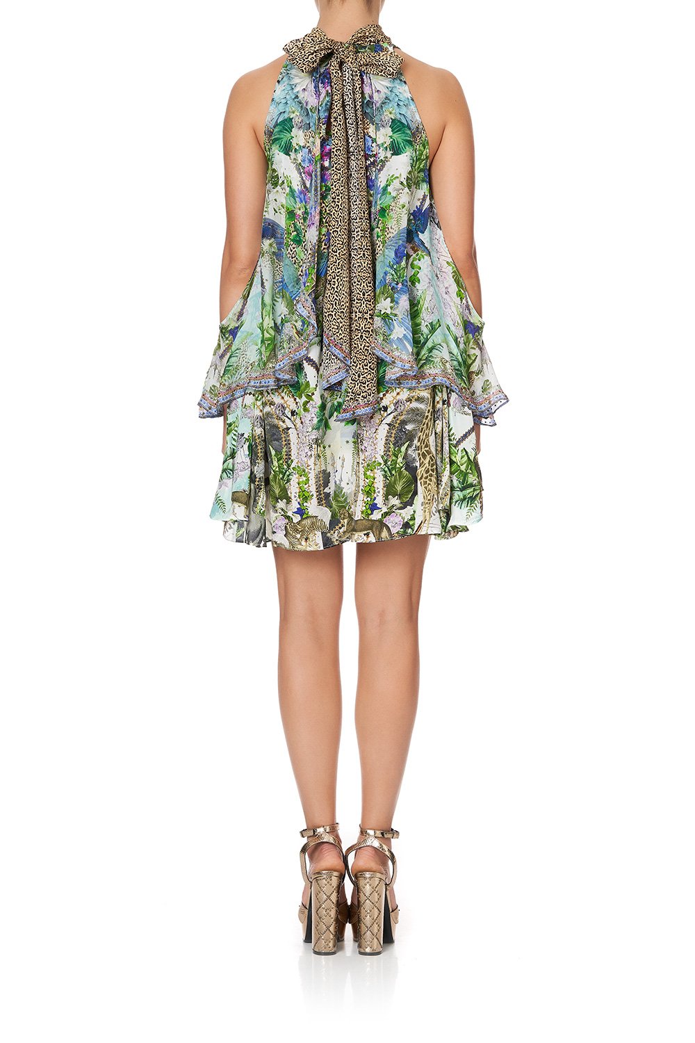 NECK TIE SHORT DRESS