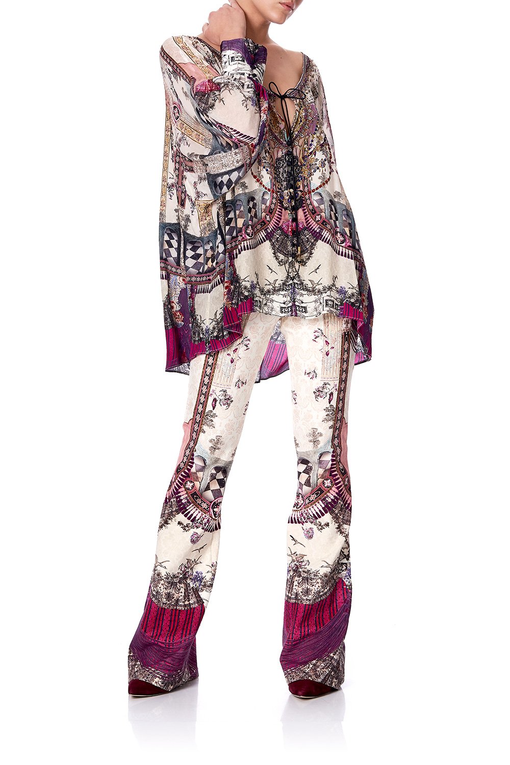 RAGLAN SLEEVE BUTTON UP TOP